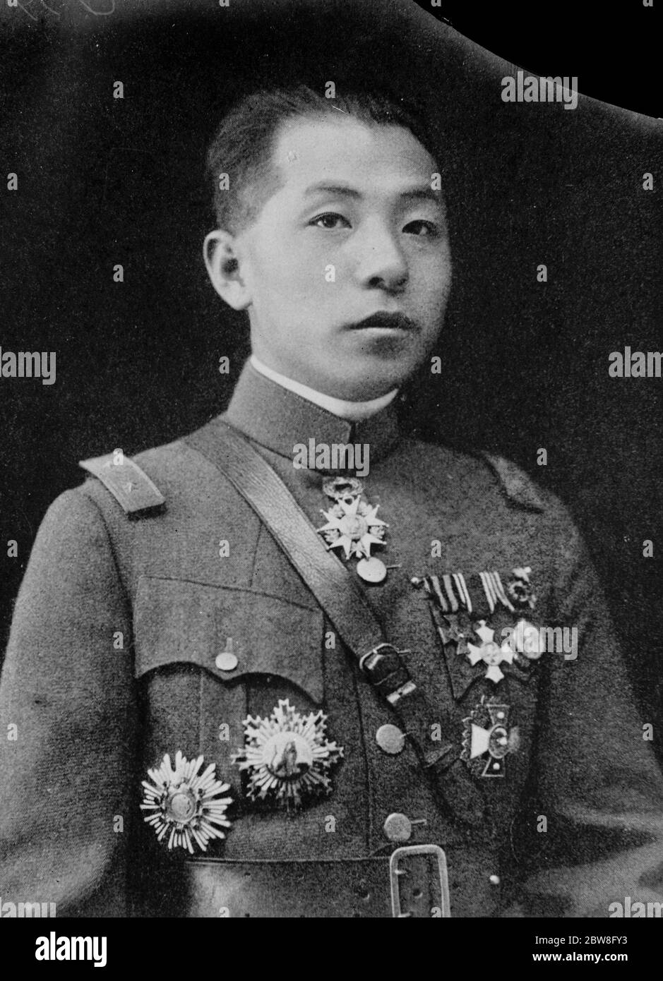Opposing the Japanese in Manchuria . General Chang Hsueh Liang . He is Chinese Military Governor and is popularly known as Young Chang . 3 Febuary 1932 Stock Photo