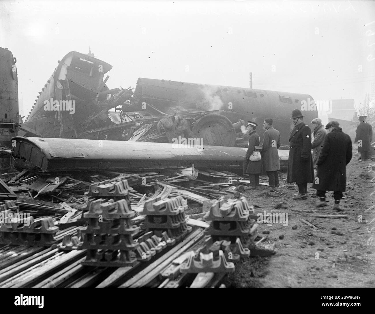 The Express disaster near Tewkesbury . 9 January 1929 Stock Photo