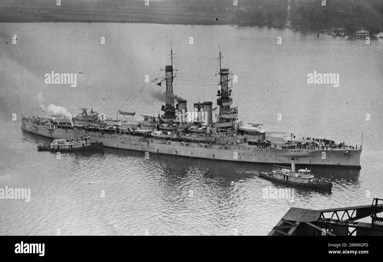 Capital ships to be disposed of under the naval treaty . USS Wyoming . 22 April 1930 Stock Photo
