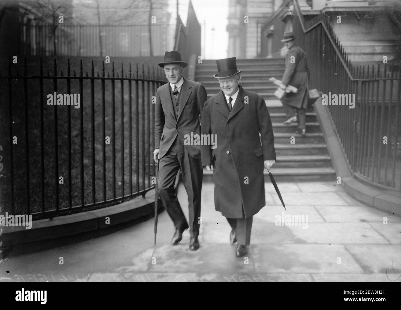 Cabinet meet to discuss the Far East situation . Lord Hailsham and Sir H Cunliffe Lister leaving . . 27 February 1933 Stock Photo