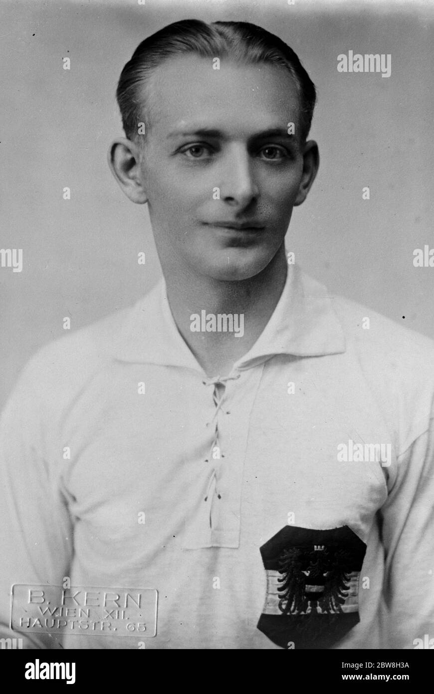 Austrian footballers . Mathias Sindelar , aged 29 , centre forward . 8 December 1932 Stock Photo