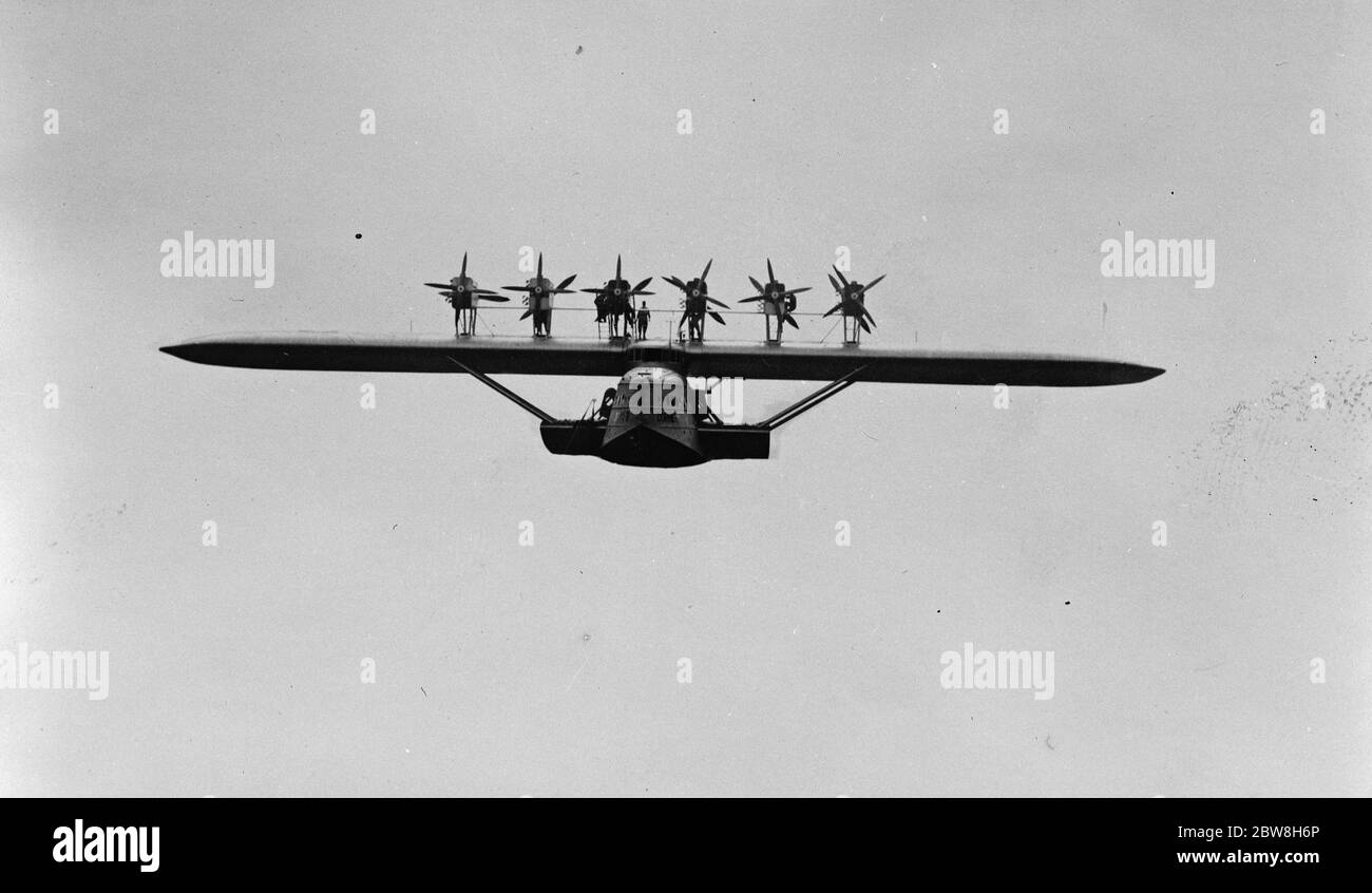 Giant plane as air liner . German Dornier Do X Flying Boat . 22 October 1930 Stock Photo