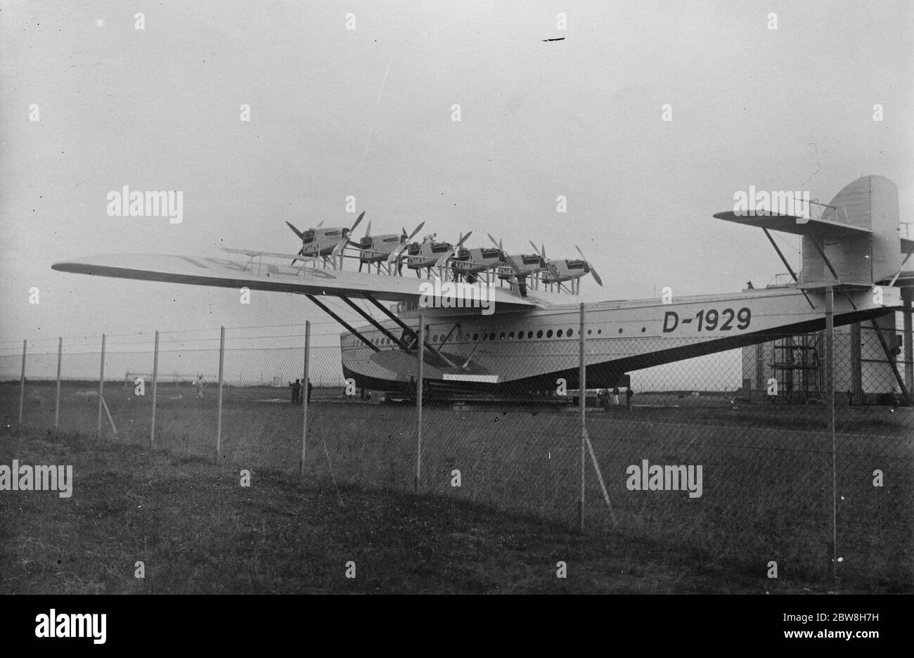 German Dornier Do X plane to fly the Atlantic . It has been fitted with 12 new engines . 11 August 1930 Stock Photo