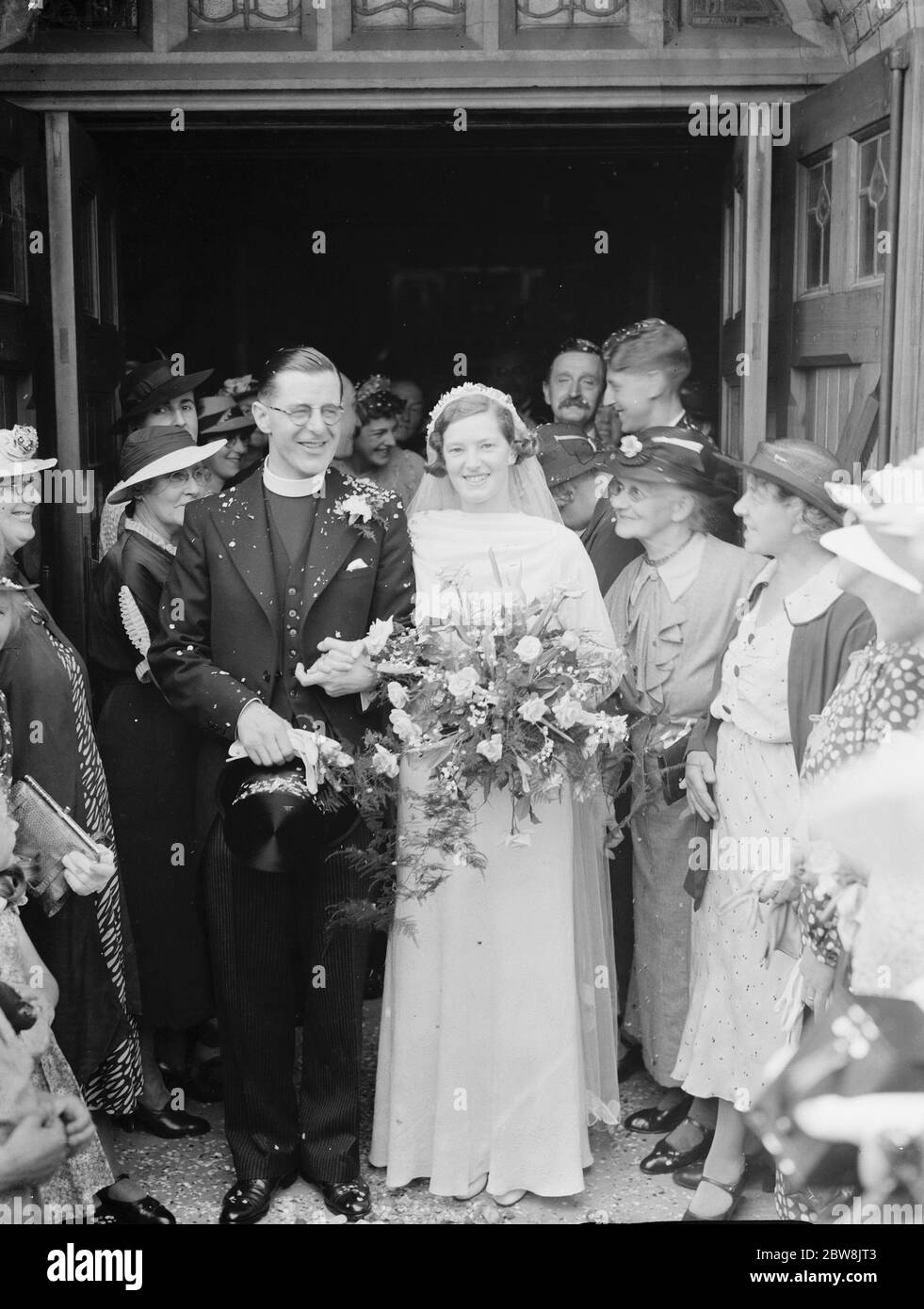 Rev Bates and Kimpton , wedding , Eltham . 1937 Stock Photo