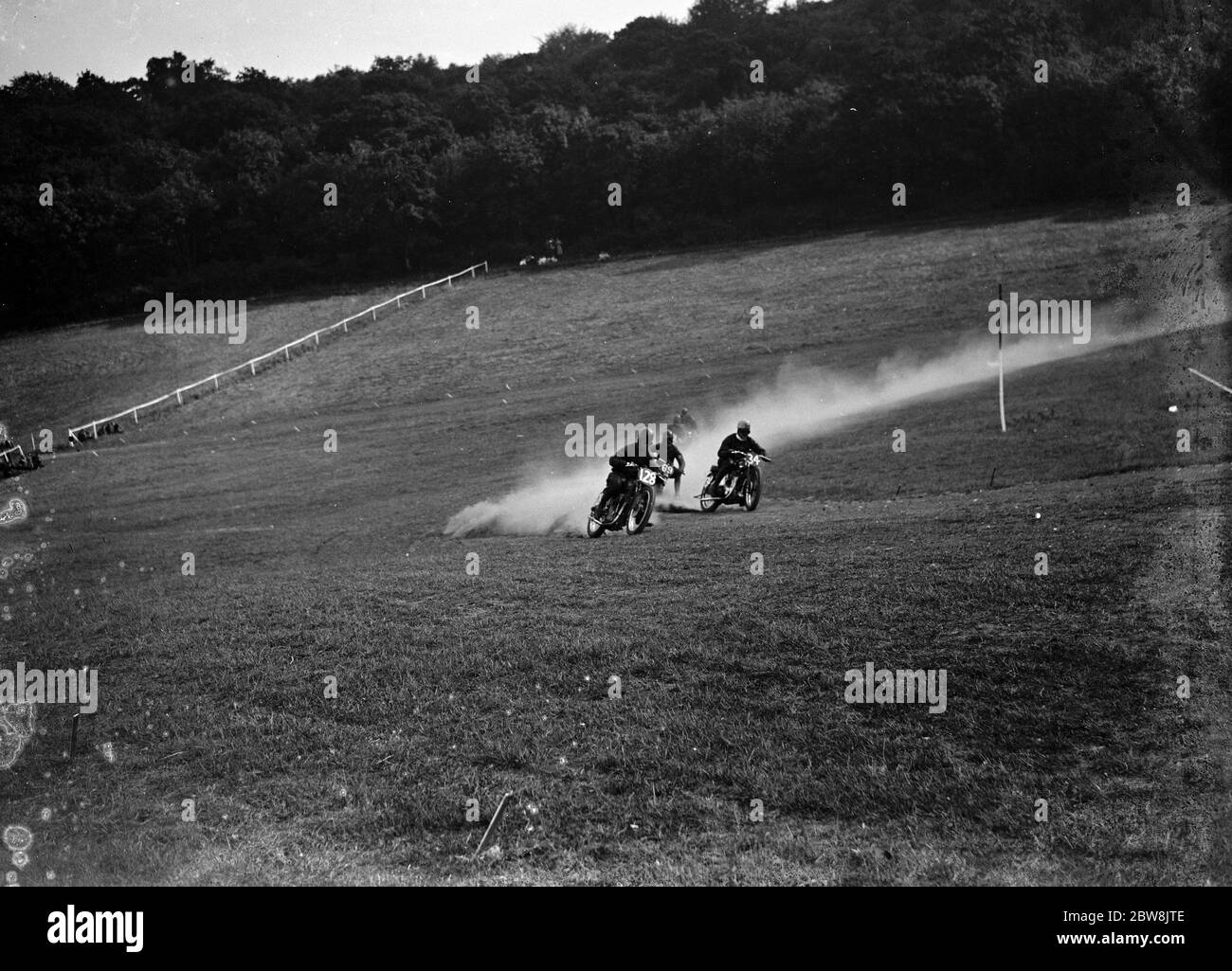 Motor cycle racing at Brands Hatch . 1935 . Stock Photo