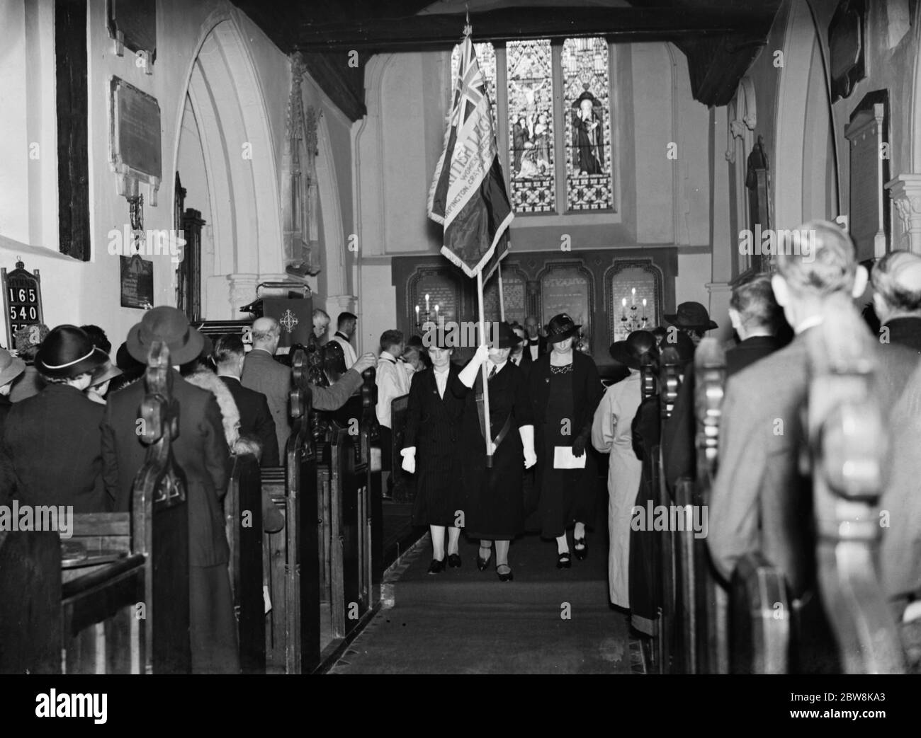 British Legion standard dedication . St Pauls Cray . 1937 Stock Photo