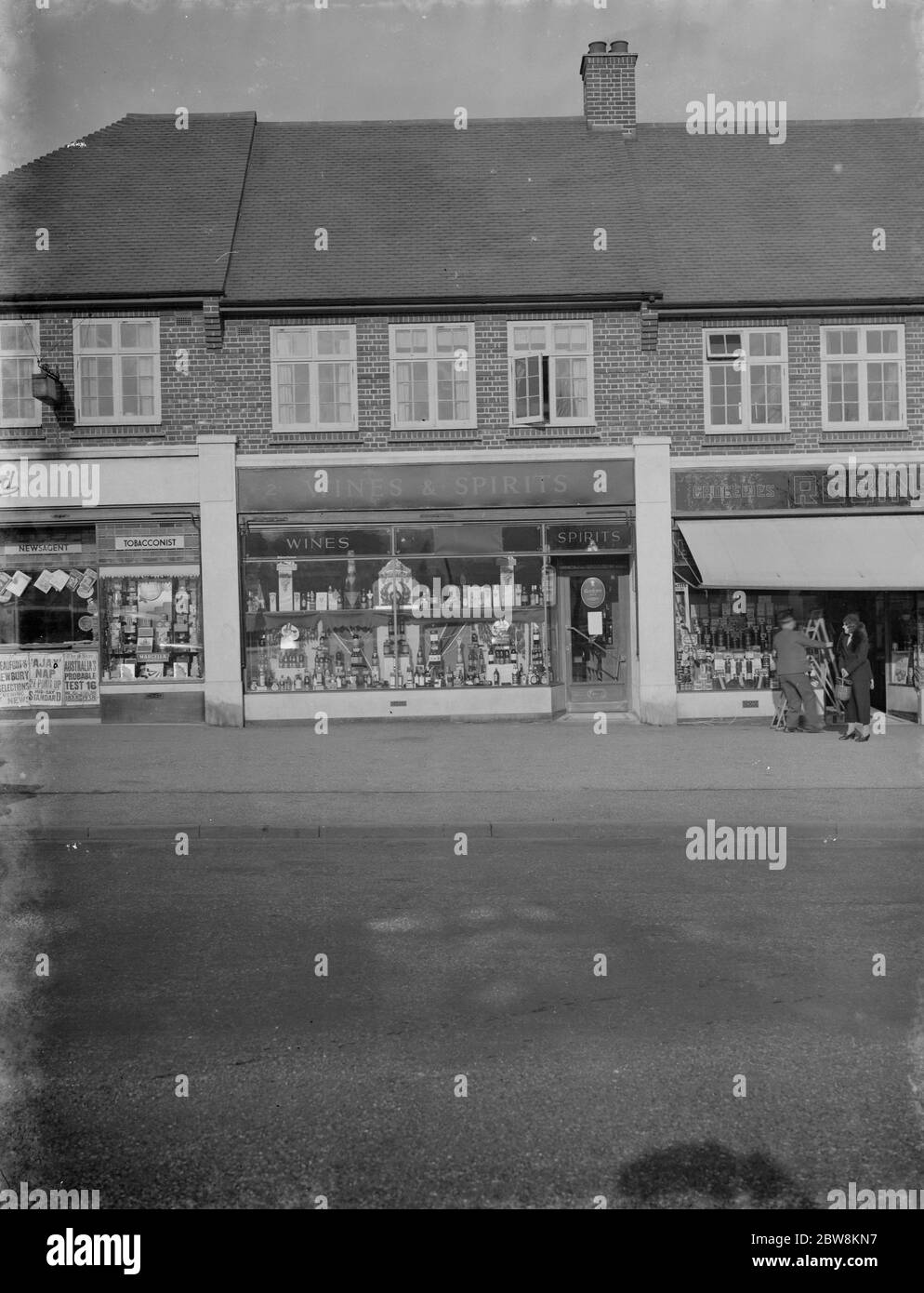 Shops in Charrington on the Morechal Niel Parade . 1938 Stock Photo