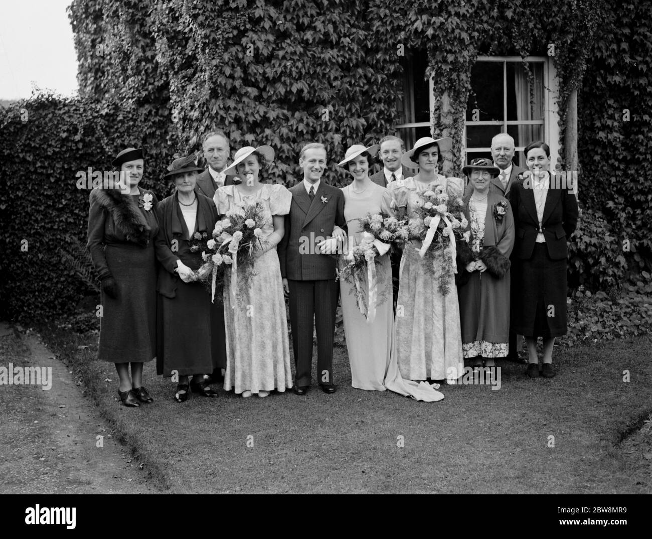 Wedding of A Newman Goss and J Lester The wedding party . 16 October 1937. Stock Photo