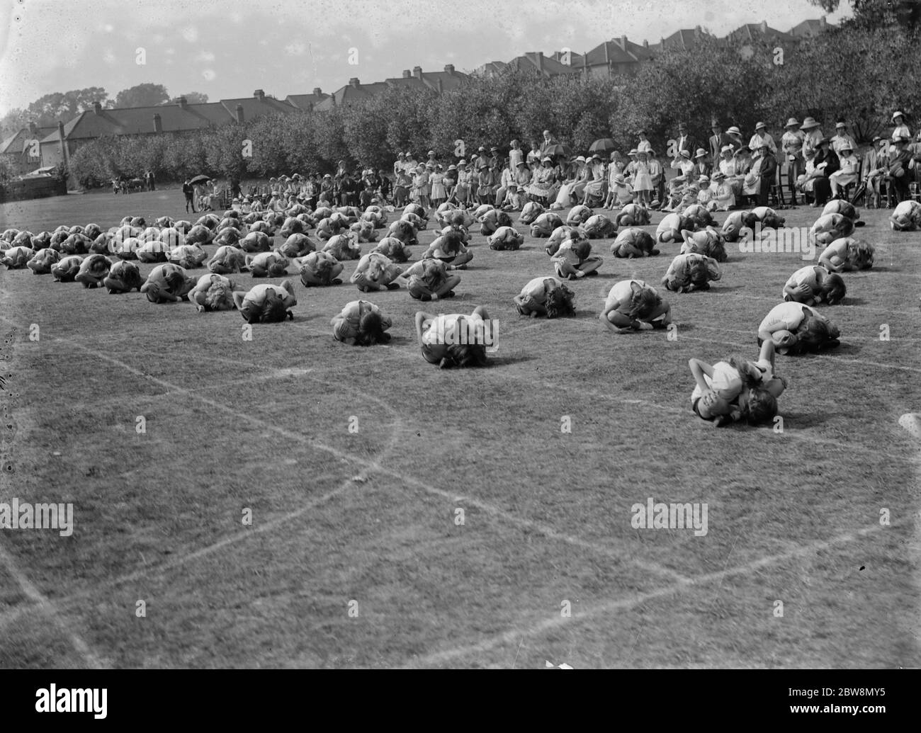 Children giving a Physical Training display . 1935 Stock Photo
