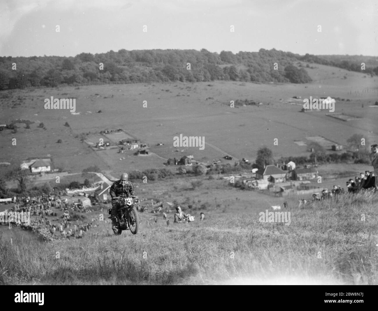 Motorcyle race Hill climb in Farningham . 1936 Stock Photo Alamy