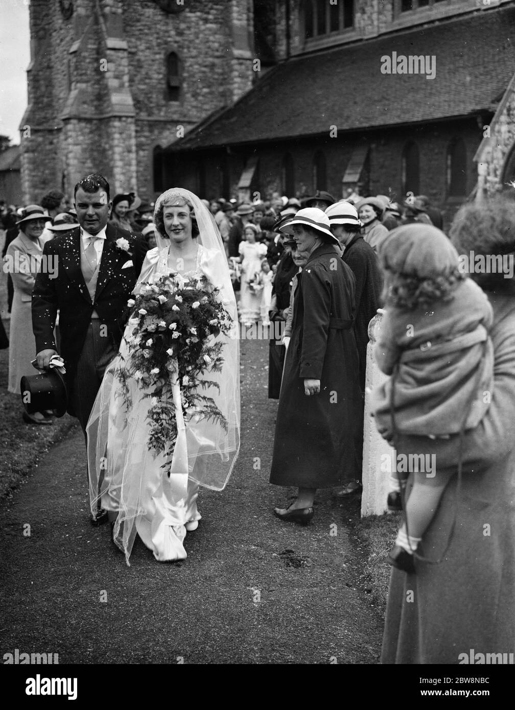 The wedding of Thorn and E Barker . 1938 Stock Photo