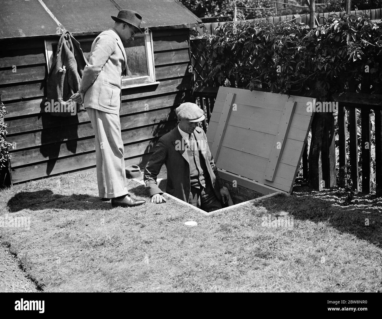 The entrance of an air raid shelter on Cambridge Road , in Sidcup . 1938 Stock Photo