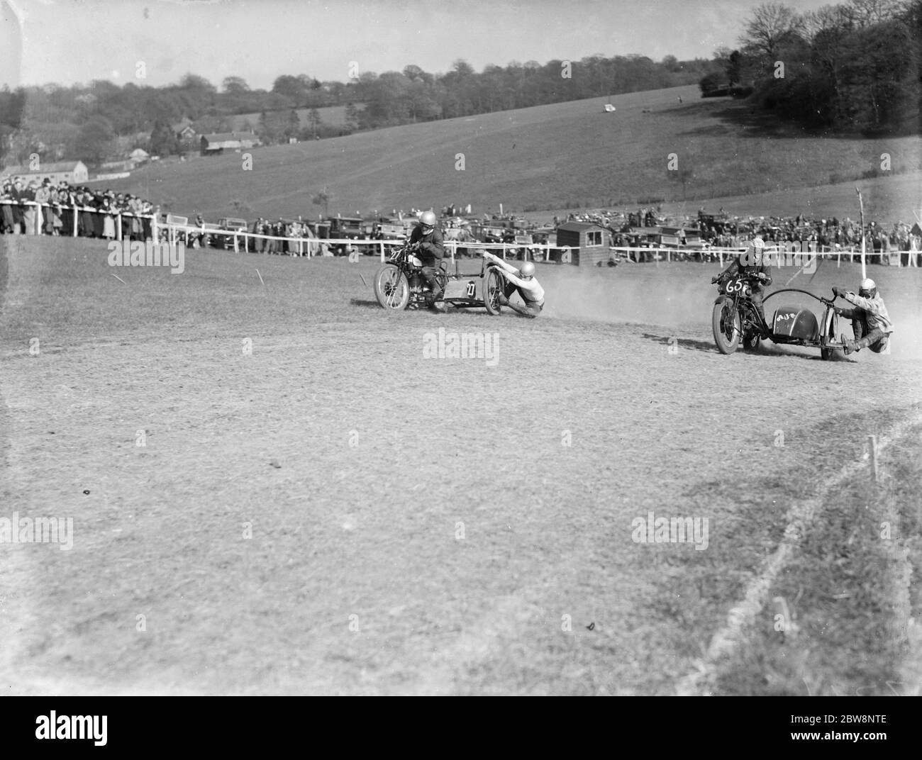 Speedway sidecar bikes race at Brands Hatch . 1936 Stock Photo Alamy