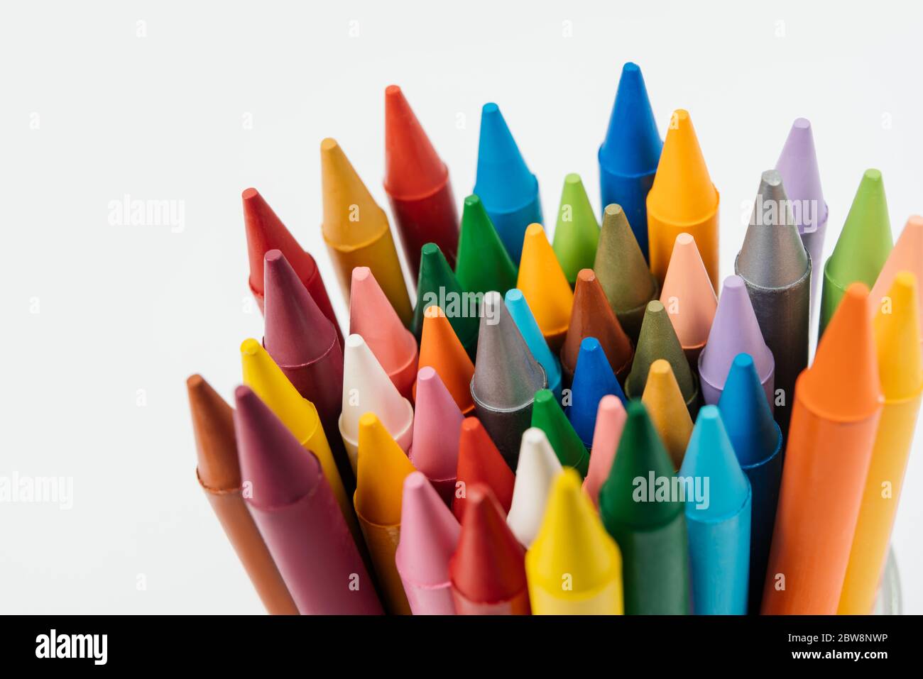 Back to school. Photo of wax crayons isolated on white background Stock ...