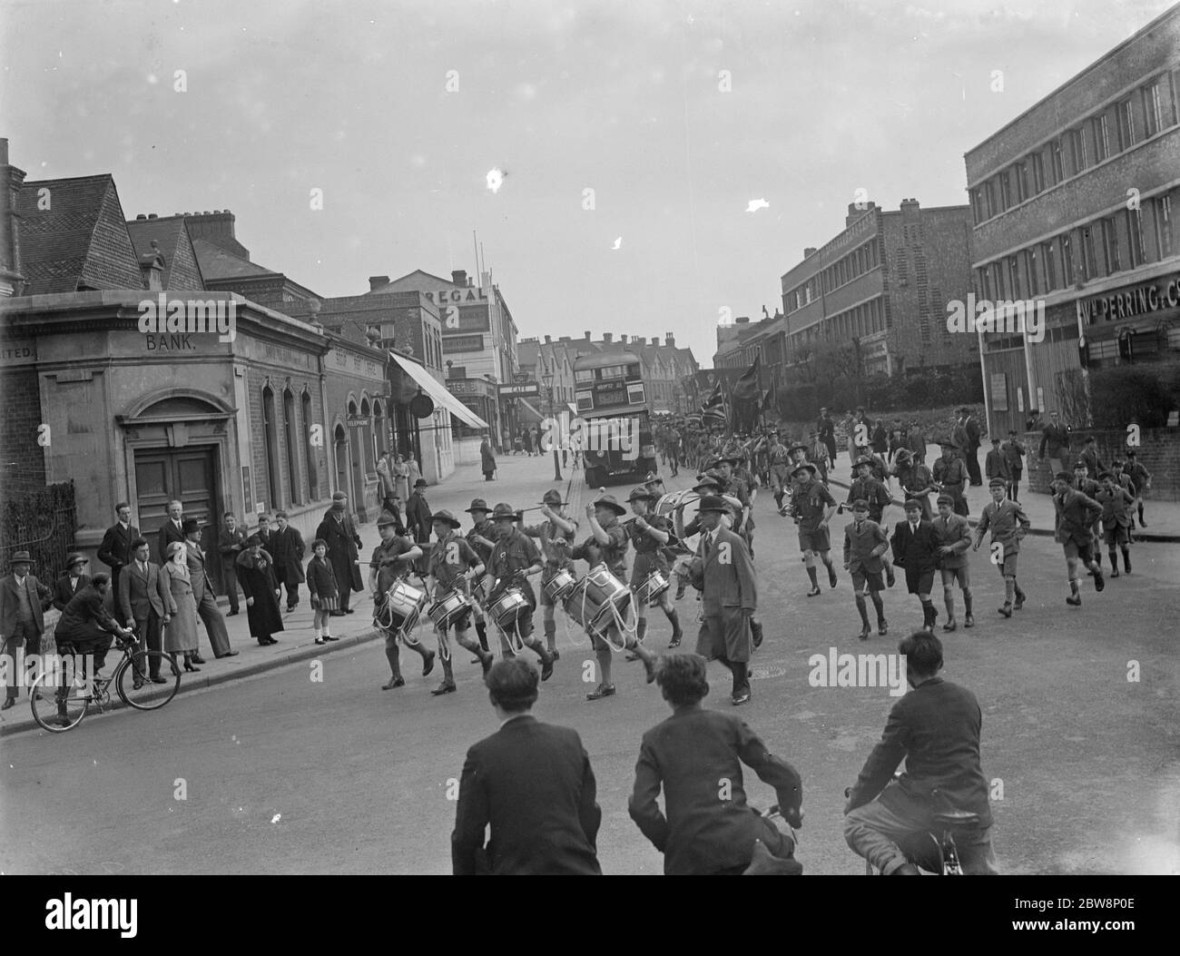 St Georges day scout parade in Sidcup . 1936 Stock Photo
