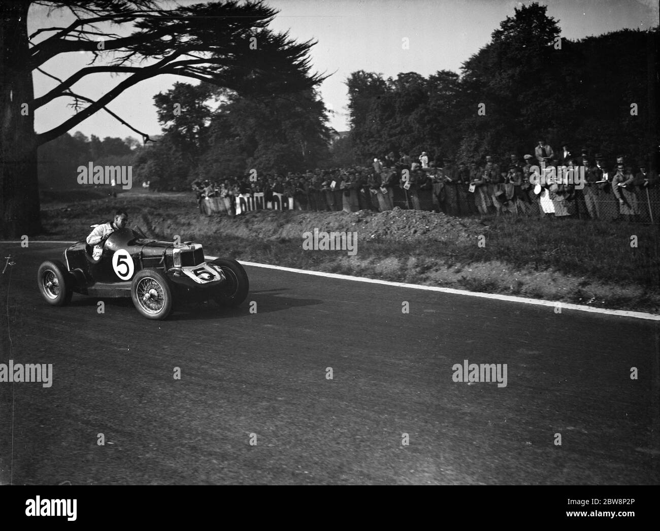 H L Brooke in his MG compete during the Crystal Palace road race . 1938 Stock Photo