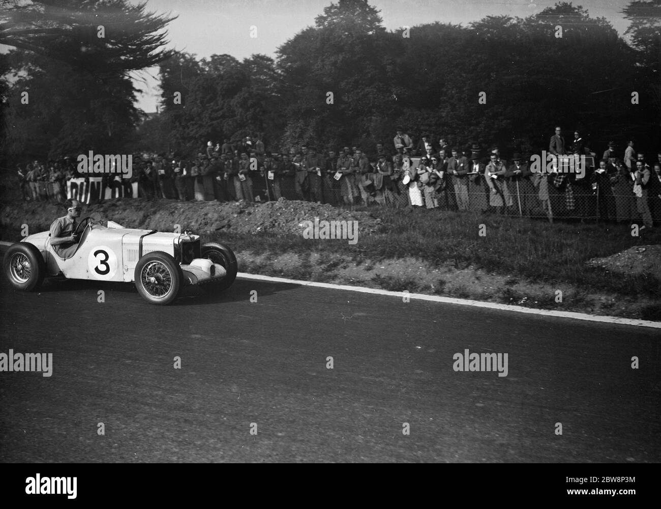 H Stuart Wilton in his MG compete during the Crystal Palace road race . 1938 Stock Photo