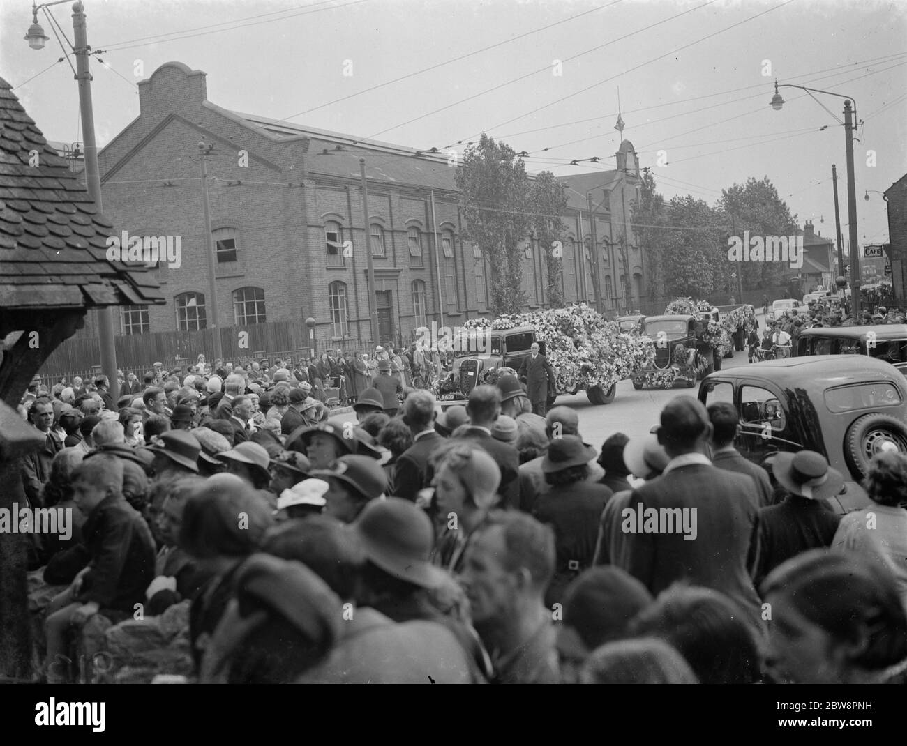 The funeral procession of MP Mr Frank Clark . 1938 Stock Photo