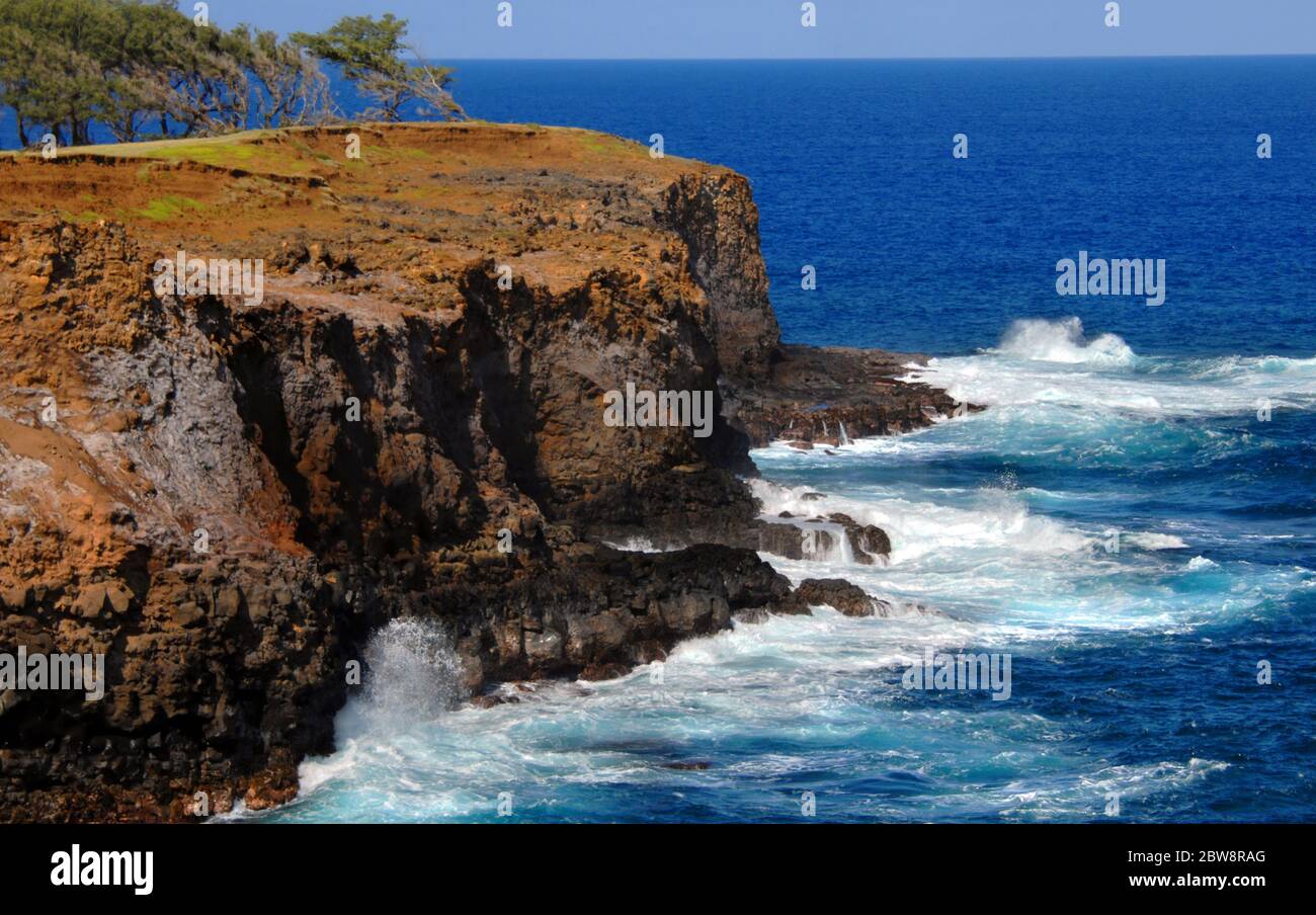 Rugged cliffs on the far northern tip of the Big Island of Hawaii 
