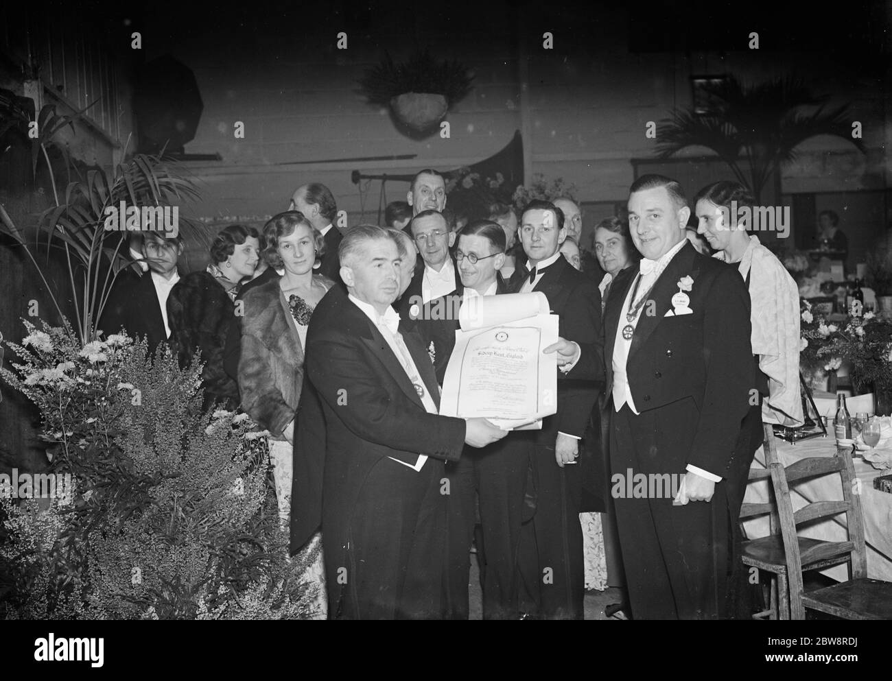 The Sidcup Rotary Club charter presentation . 27 December 1935 Stock Photo