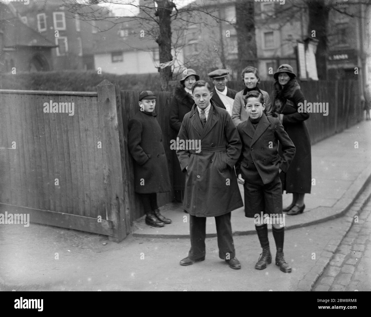 Jack Jones , the boy assaulted bythe vicar of Greenhithe , outside court . 13 December 1935 Stock Photo