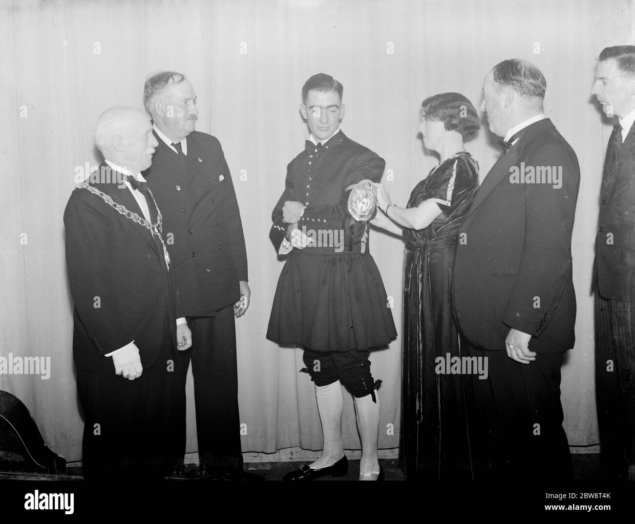The coat and badge presentation for the Erith Charter to the Mayor and Mayoress , Mr G C Humphrey and Mrs H C Humphrey . 28 September 1938 Stock Photo
