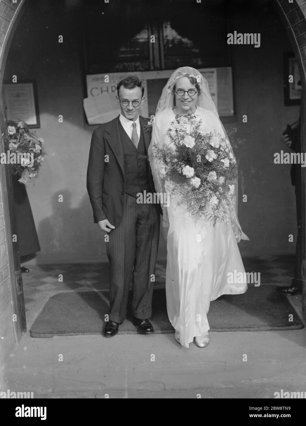 The Wedding Of Kenward And Martin The Bride And Goom 1936 Stock the-wedding-of-kenward-and-martin-the-bride-and-goom-1936-stock