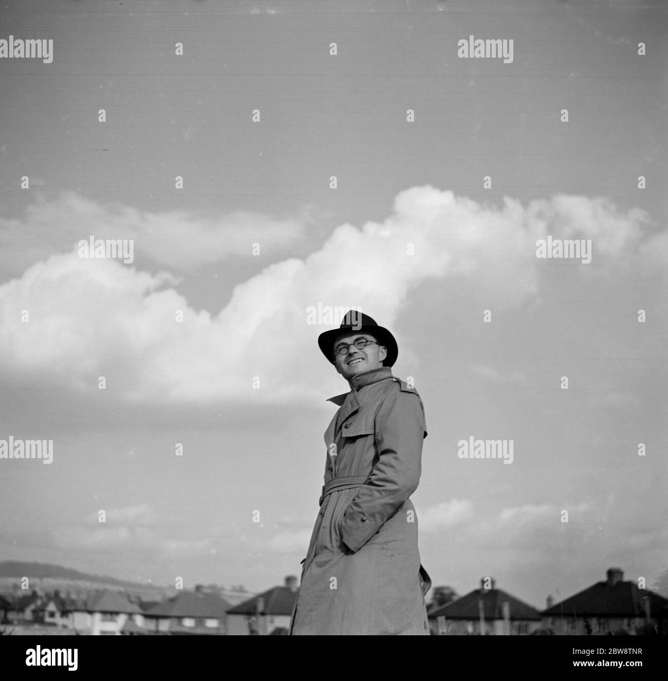 Mr Fassam watching the clouds . 1936 Stock Photo