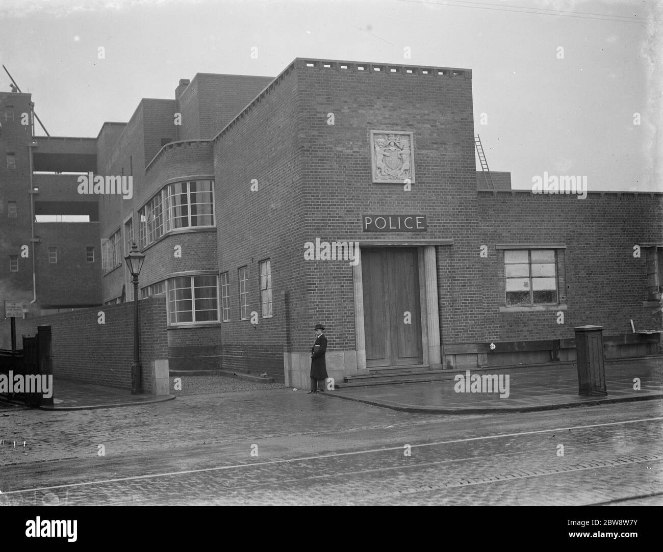 A modern police station on Wellhall Road , Eltham , London . 1938 Stock
