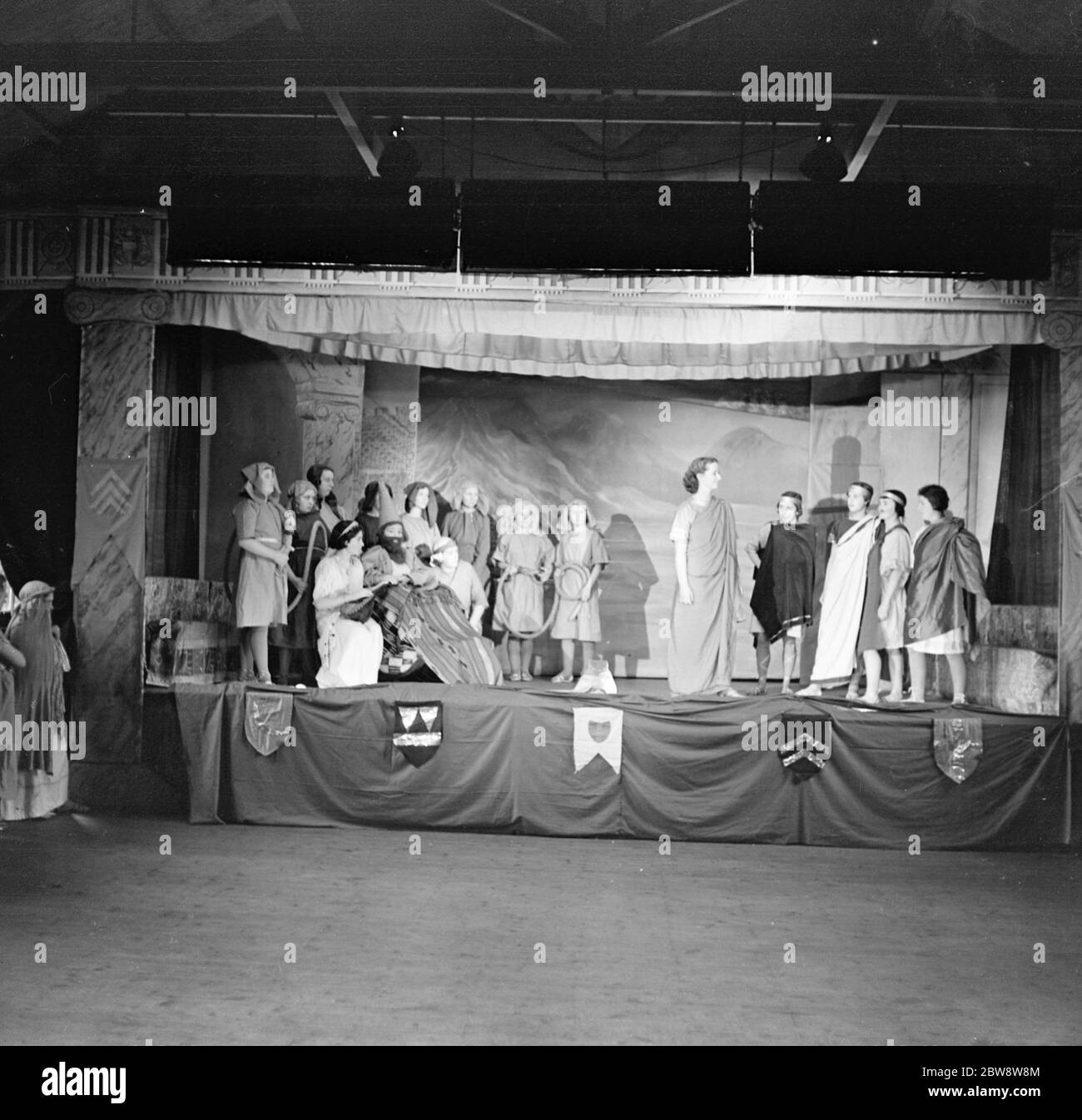 Children from Our Lady ' s High School in Dartford , Kent , performing a school play . 1936 Stock Photo