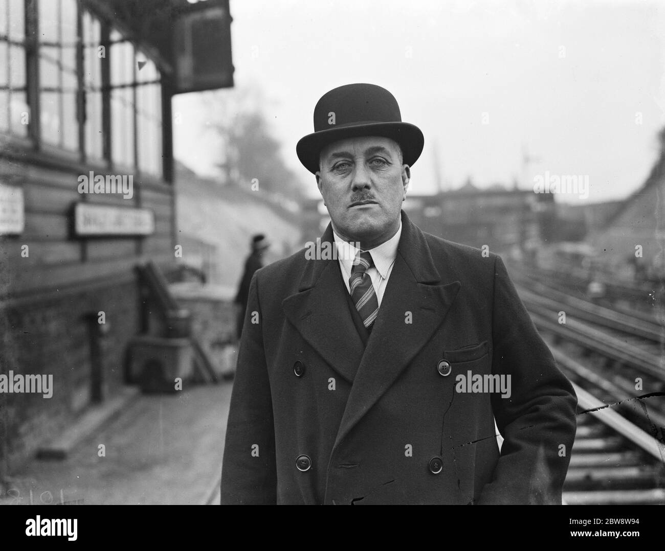 Mr Gutbush , The Swanley Station Master . 1938 Stock Photo