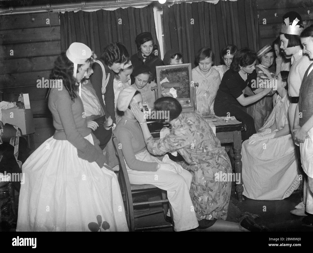 Girl guides hold an entertainment evening in Chislehurst , Kent . 1937 Stock Photo