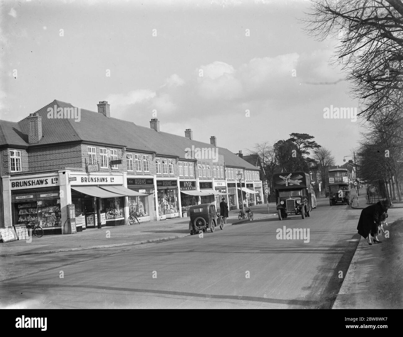 Shops on Marechal Niel Parade in Sidcup , Kent . 1937 Stock Photo