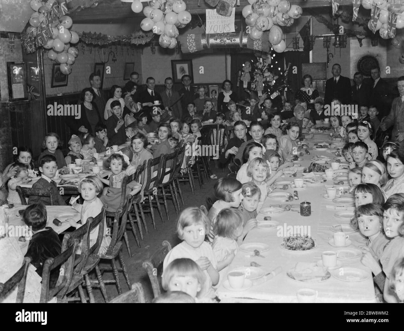 Childrens party at the Ideal Sports Club in Chislehurst , Kent . 1937 Stock Photo