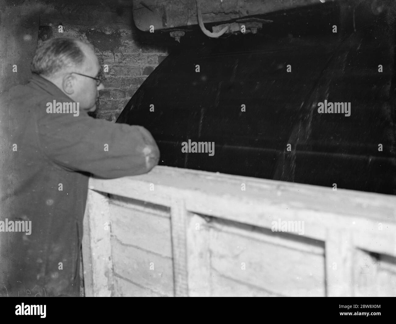 Water wheel flour mill Black and White Stock Photos & Images Alamy