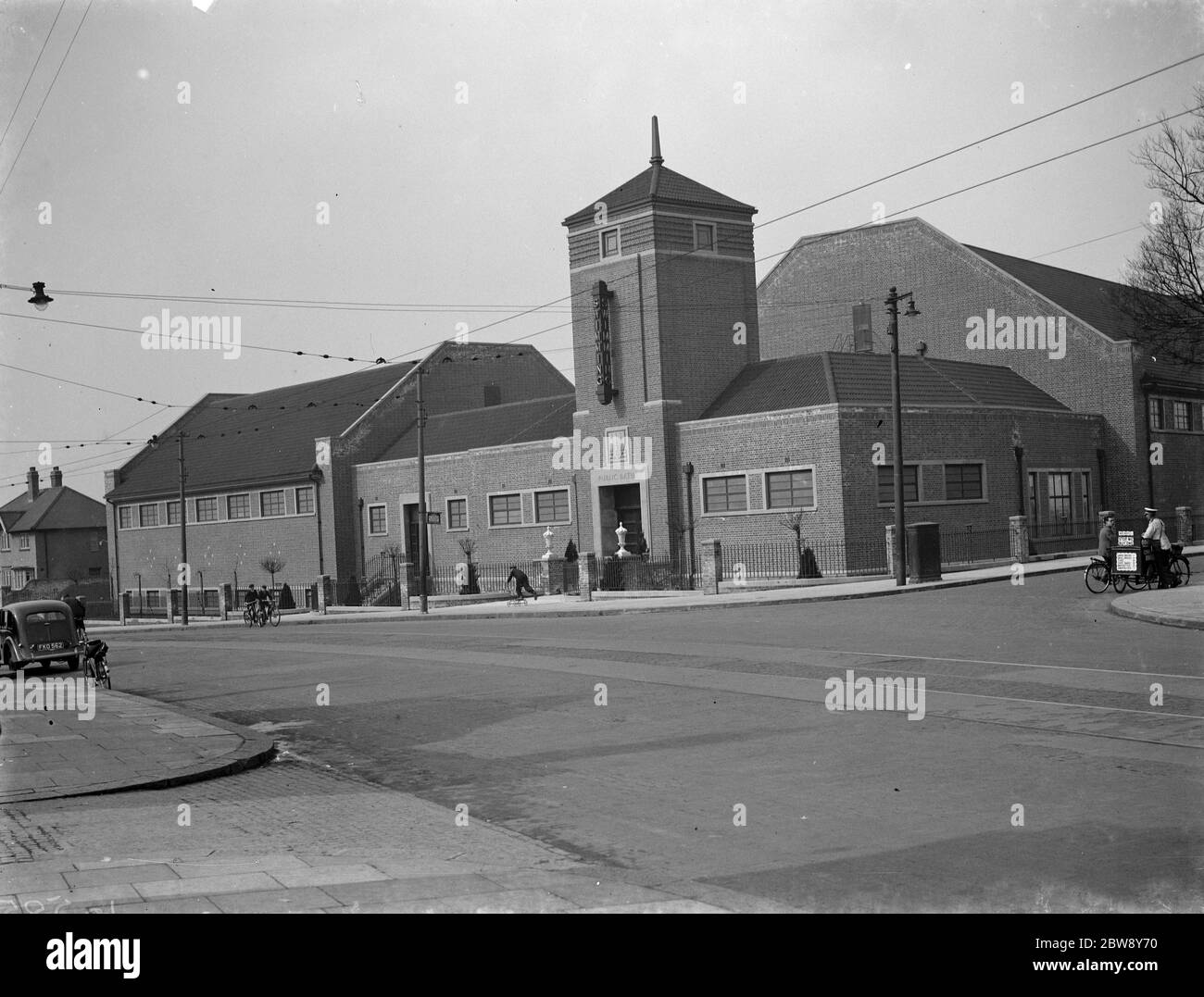 An exterior view opf the new swimming baths on Eltham Hill . 1939 . Stock Photo