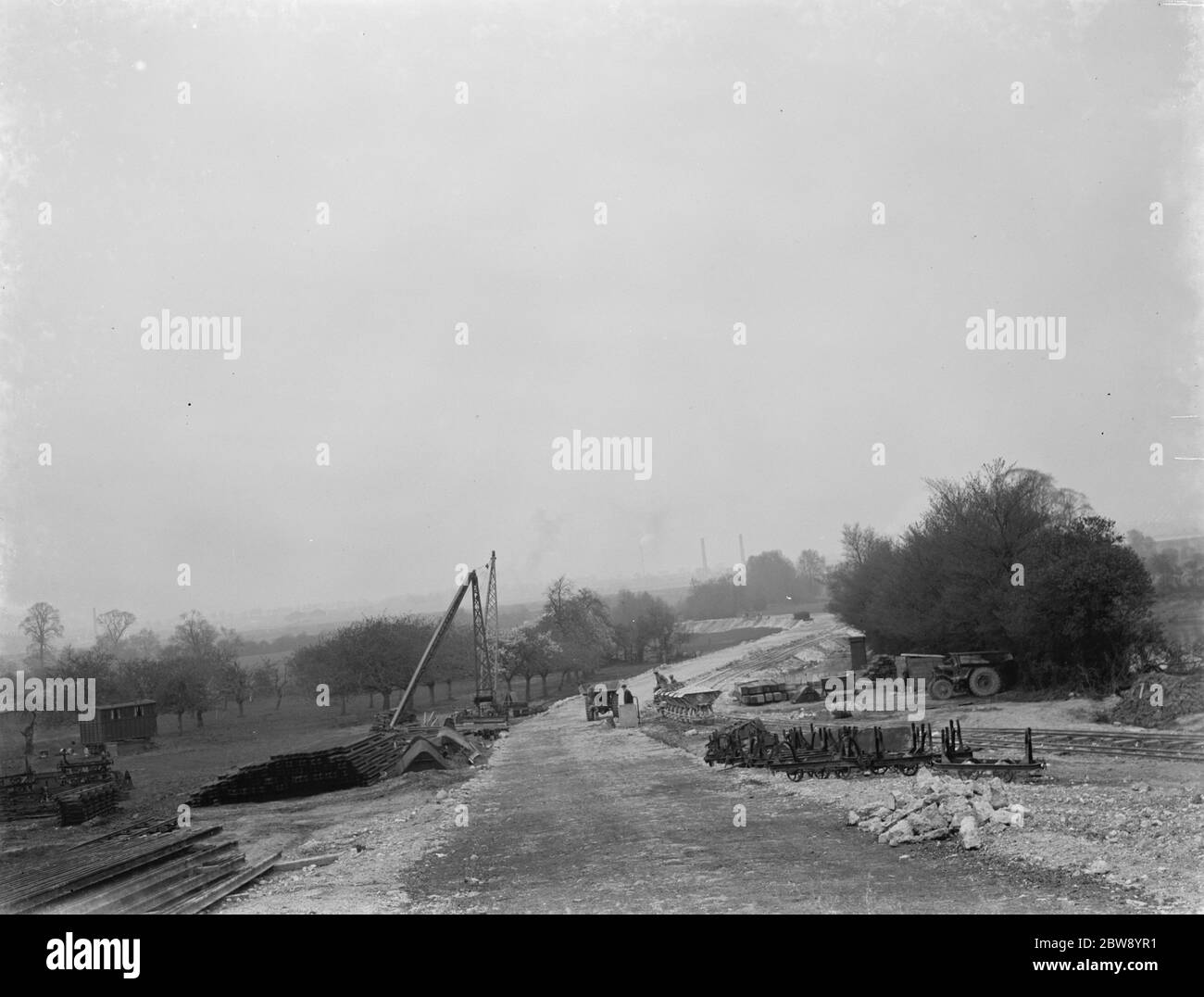 Road to Dartford power station . 1937 Stock Photo Alamy
