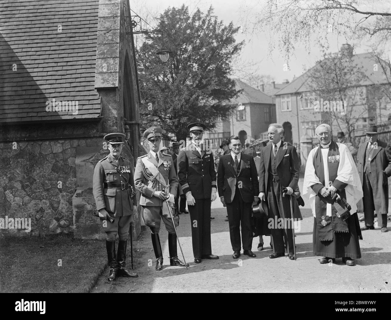 Gallipoli service held by Reverand H Hall (right) in Eltham , London . 1937 Stock Photo