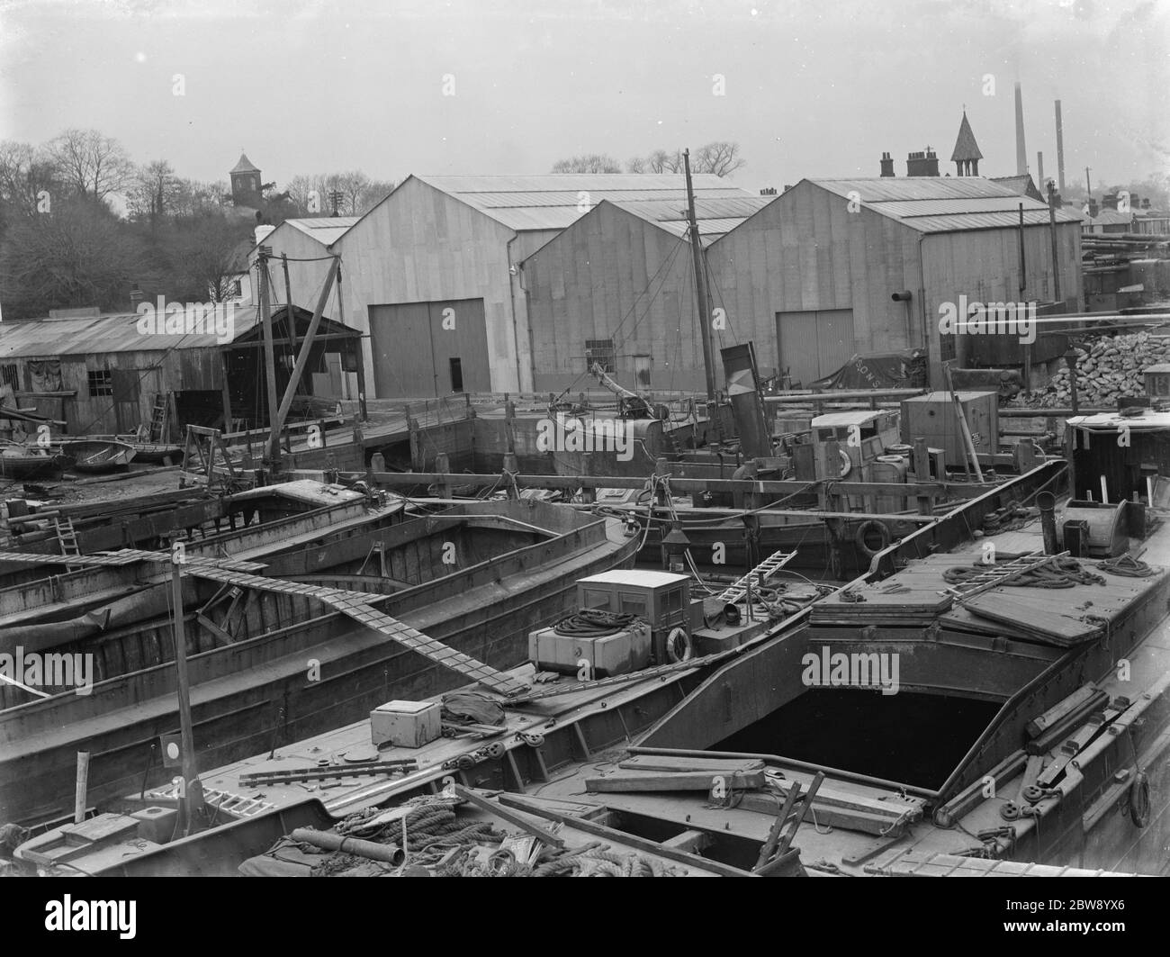 The Everard Docks in Greenhithe , Kent . 1937 Stock Photo