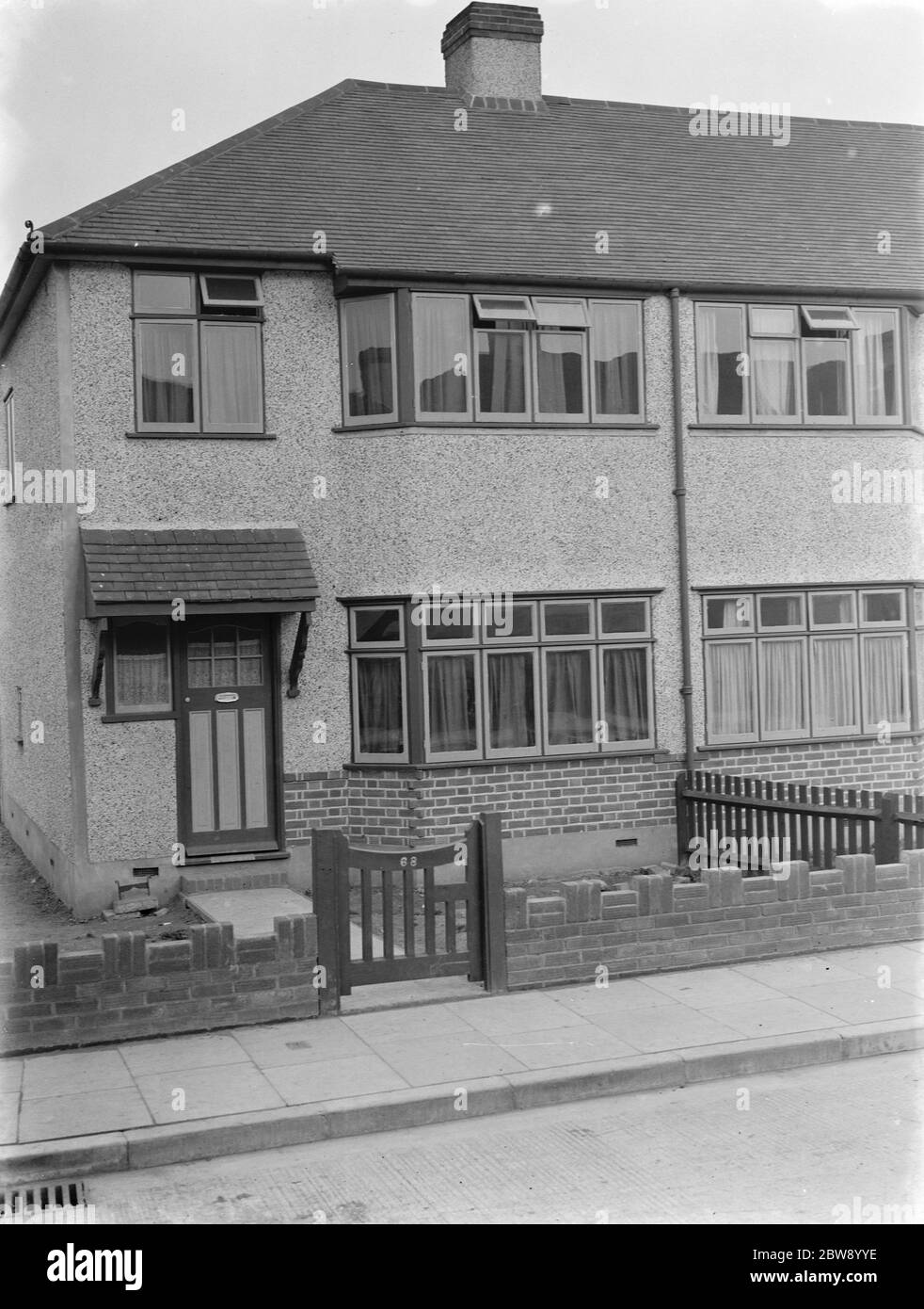 Semi detached houses on Savoy Road in Dartford , Kent . 1939 Stock Photo