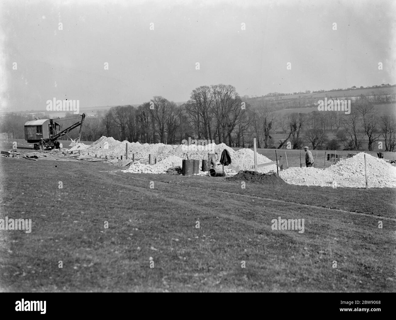New sewers being built in Farningham , Kent . 1937 Stock Photo - Alamy