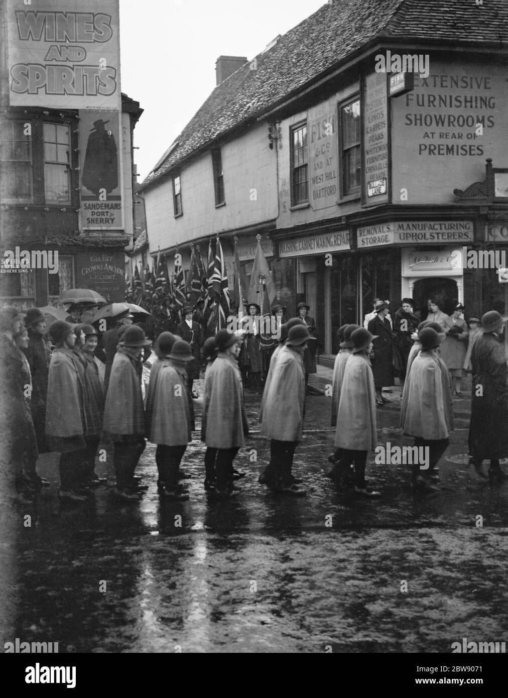 The Dartford girl guides during their parade in Dartford , Kent . 1937 Stock Photo