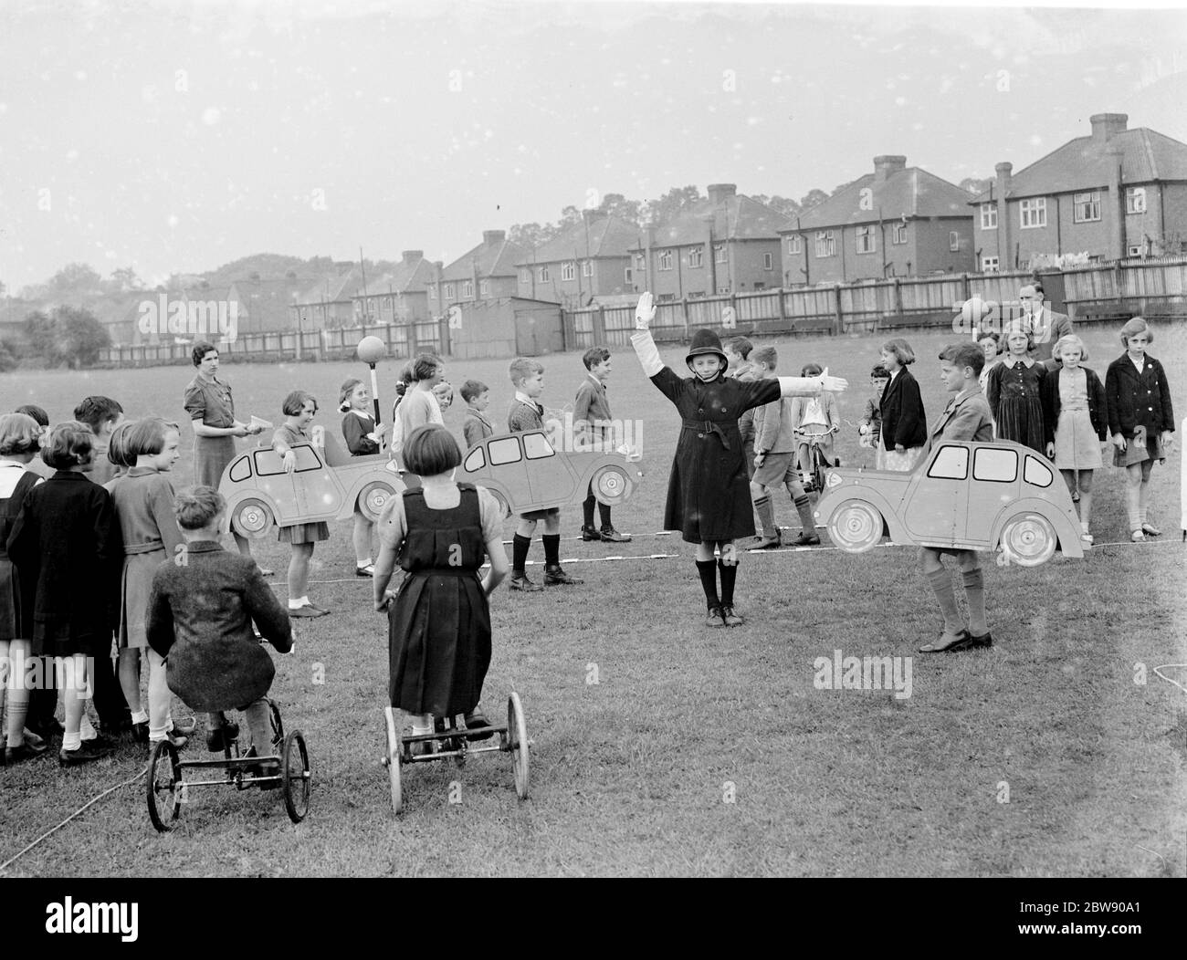 Children 's model traffic instruction at Mayplace School in Crayford
