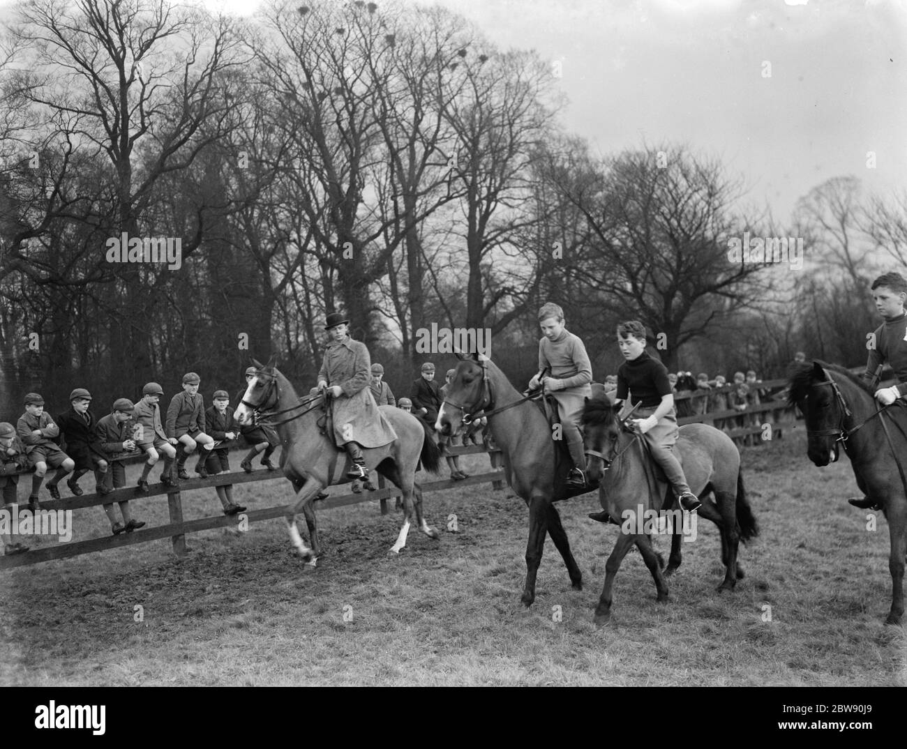 Hurst Riding School at Merton Court . 1937 Stock Photo