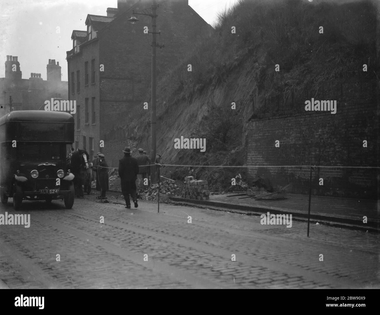A landslide in Dartford , Kent . 1937 Stock Photo