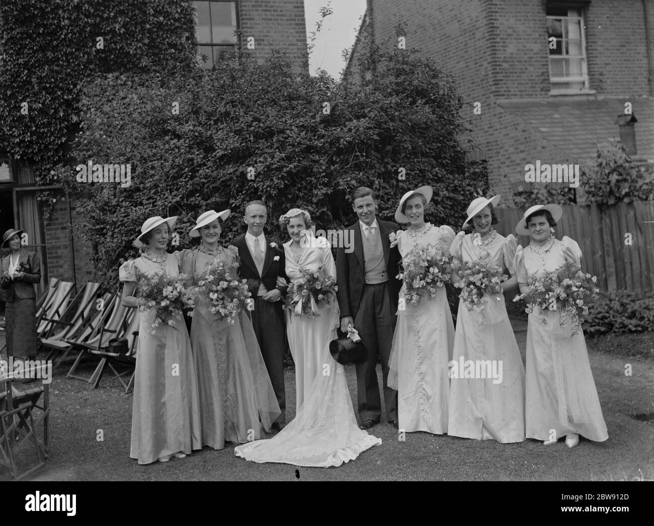 The wedding of Smith and Turnbull . The wedding party . 19 June 1937 Stock Photo