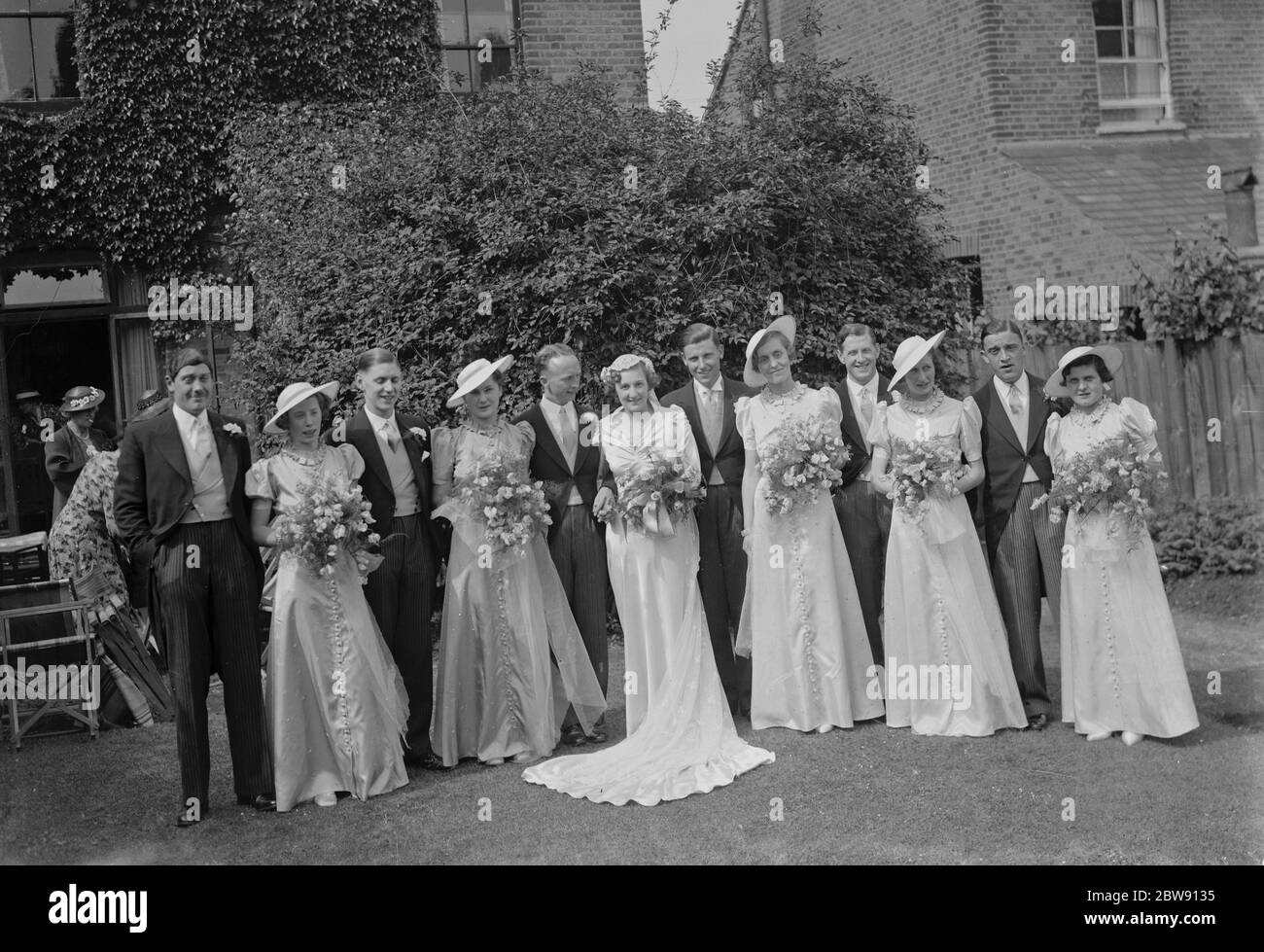 The wedding of Smith and Turnbull . The wedding party . 19 June 1937 Stock Photo