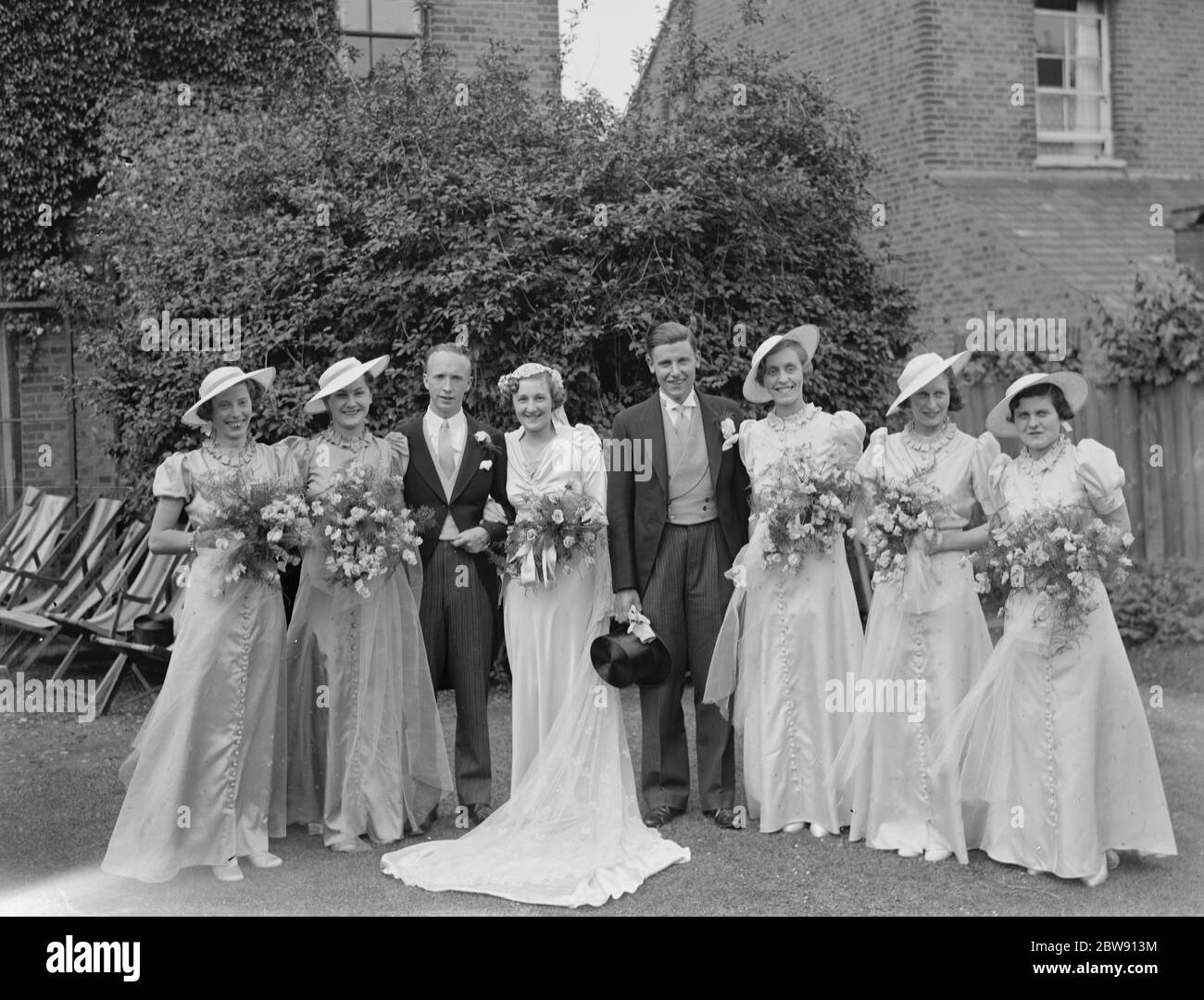 The wedding of Smith and Turnbull . The wedding party . 19 June 1937 Stock Photo