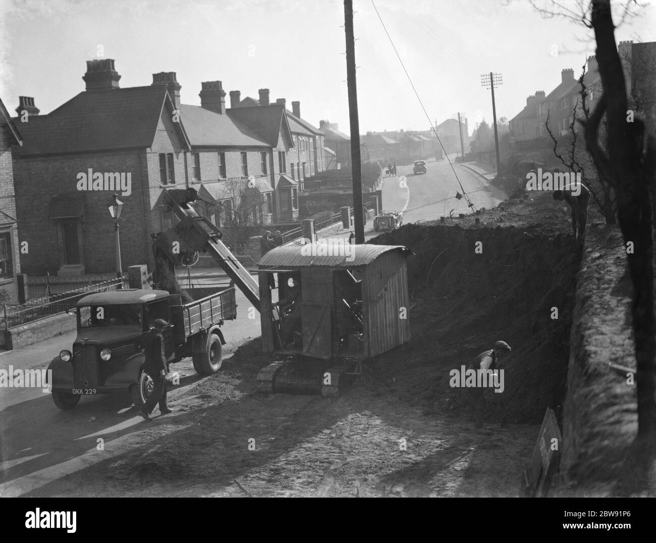 Road works at Swanley widening the road . 1938 Stock Photo Alamy