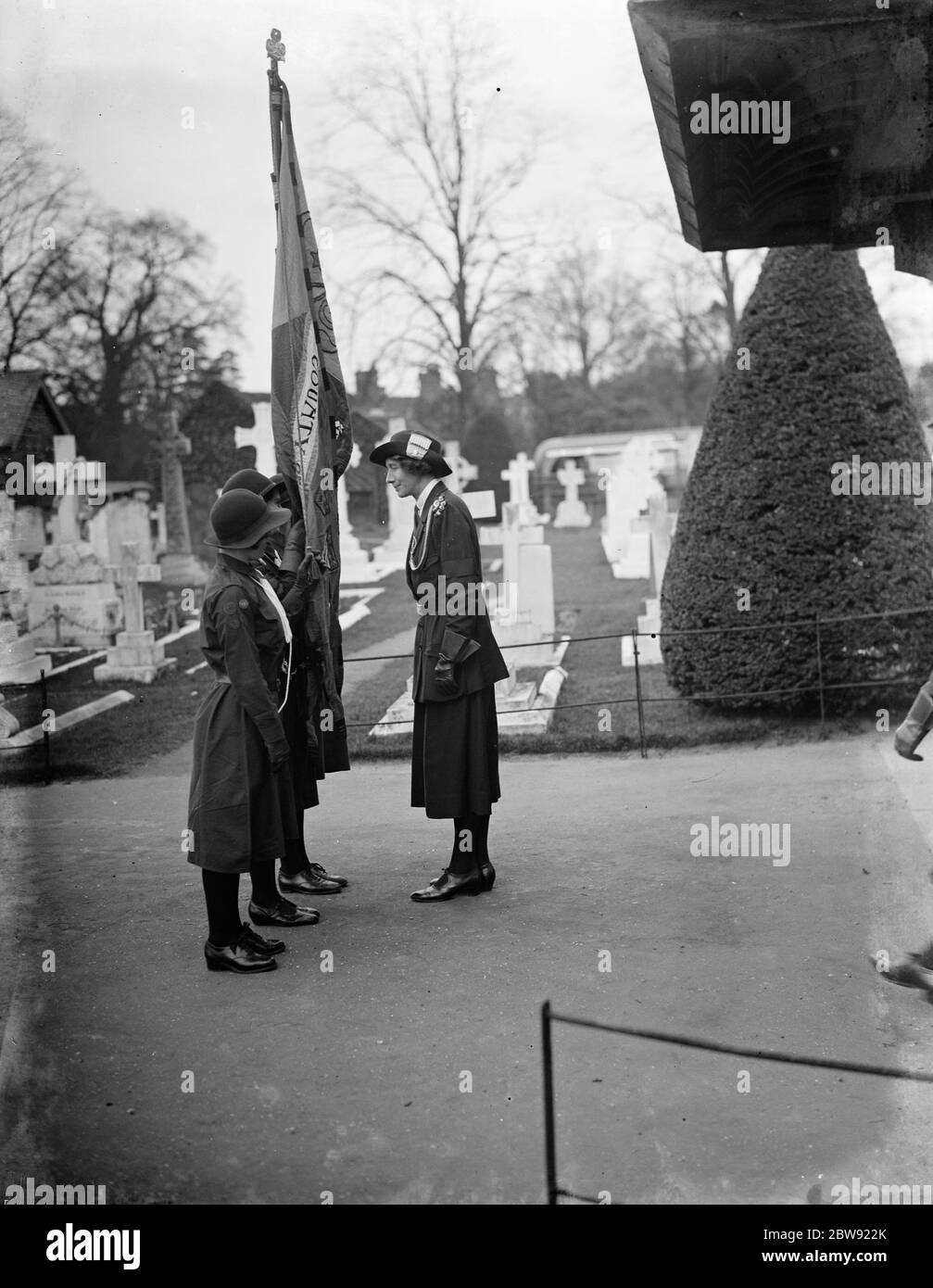 Girl Guides at church parade in Chislehurst , Kent . 1936 . Stock Photo